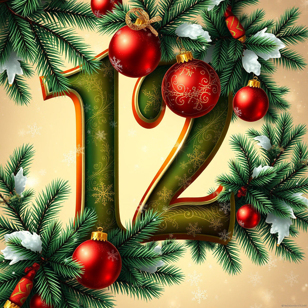 Christmas Number Twelve in Vibrant Digital Art