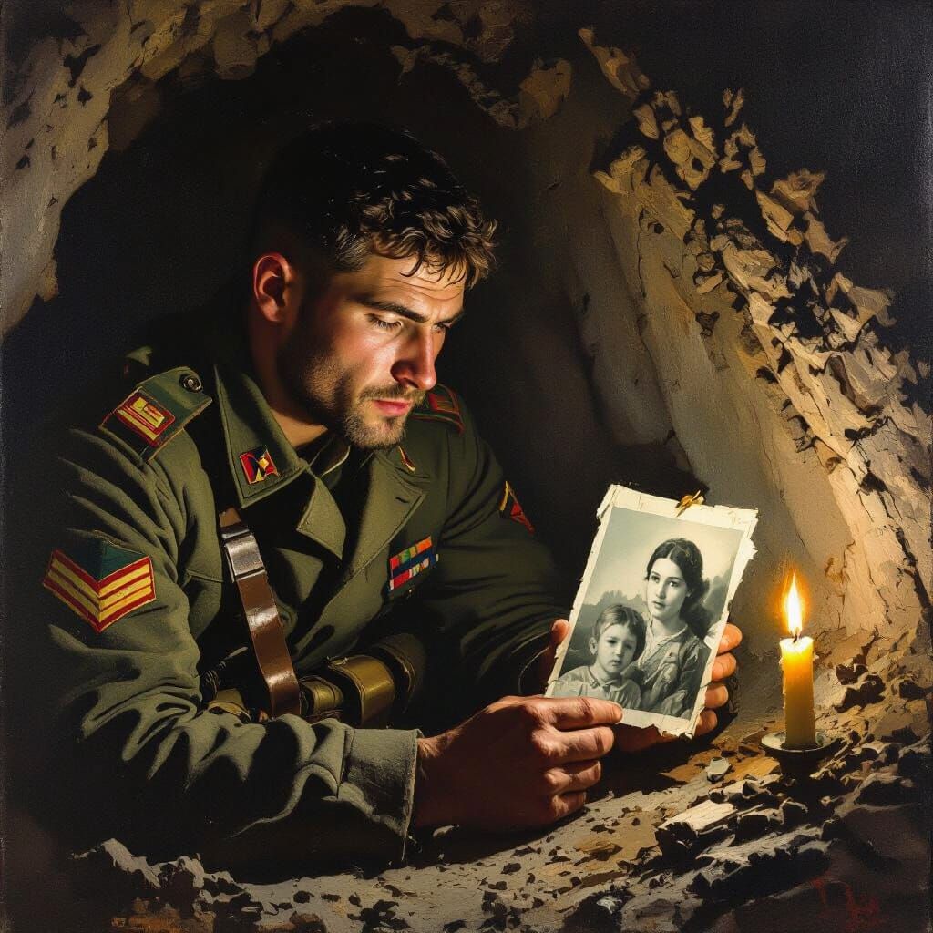 Soldier's Hope: A Cherished Photo in Wartime