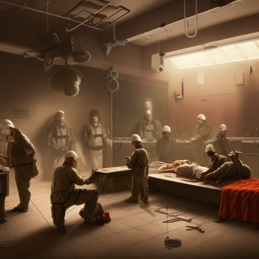 Disturbing Operation Scene in Detailed Matte Painting