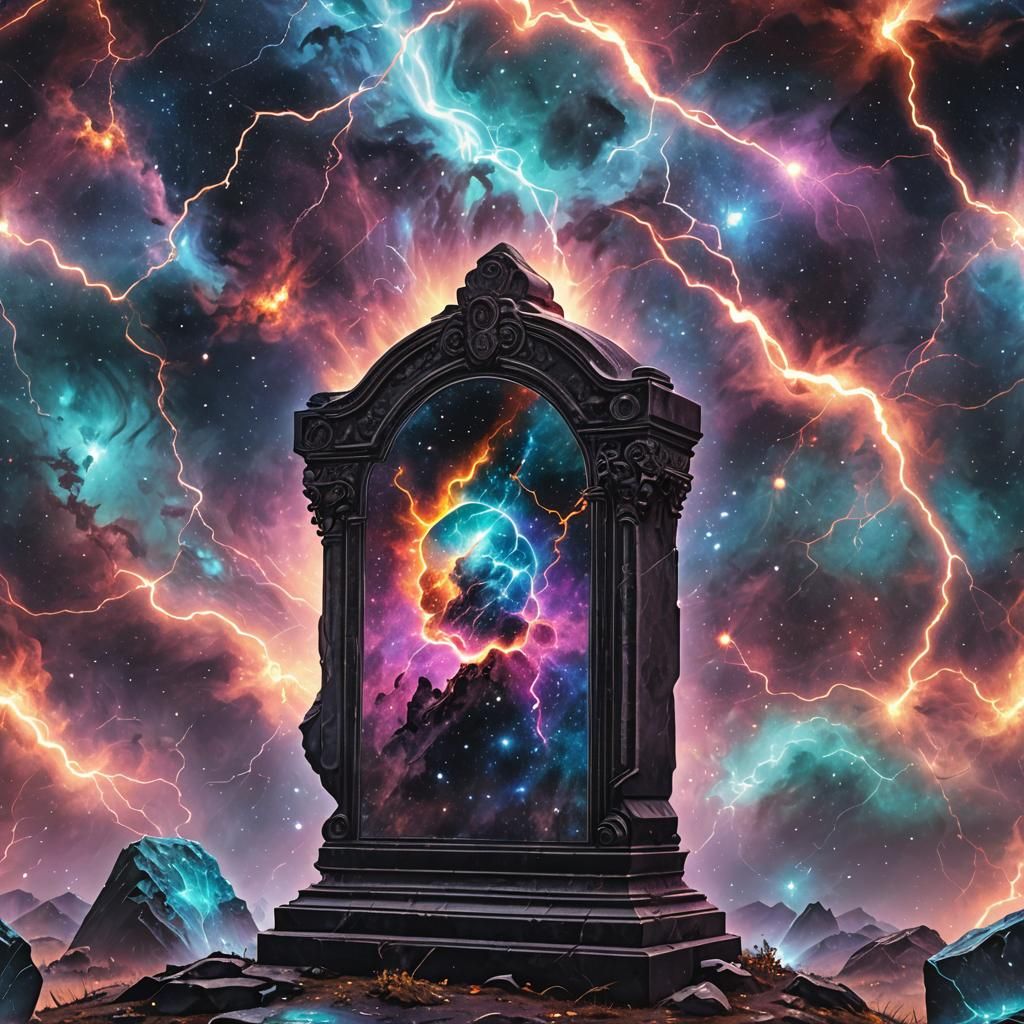 Cosmic Gravestone: Astral Illustration by Amaringo