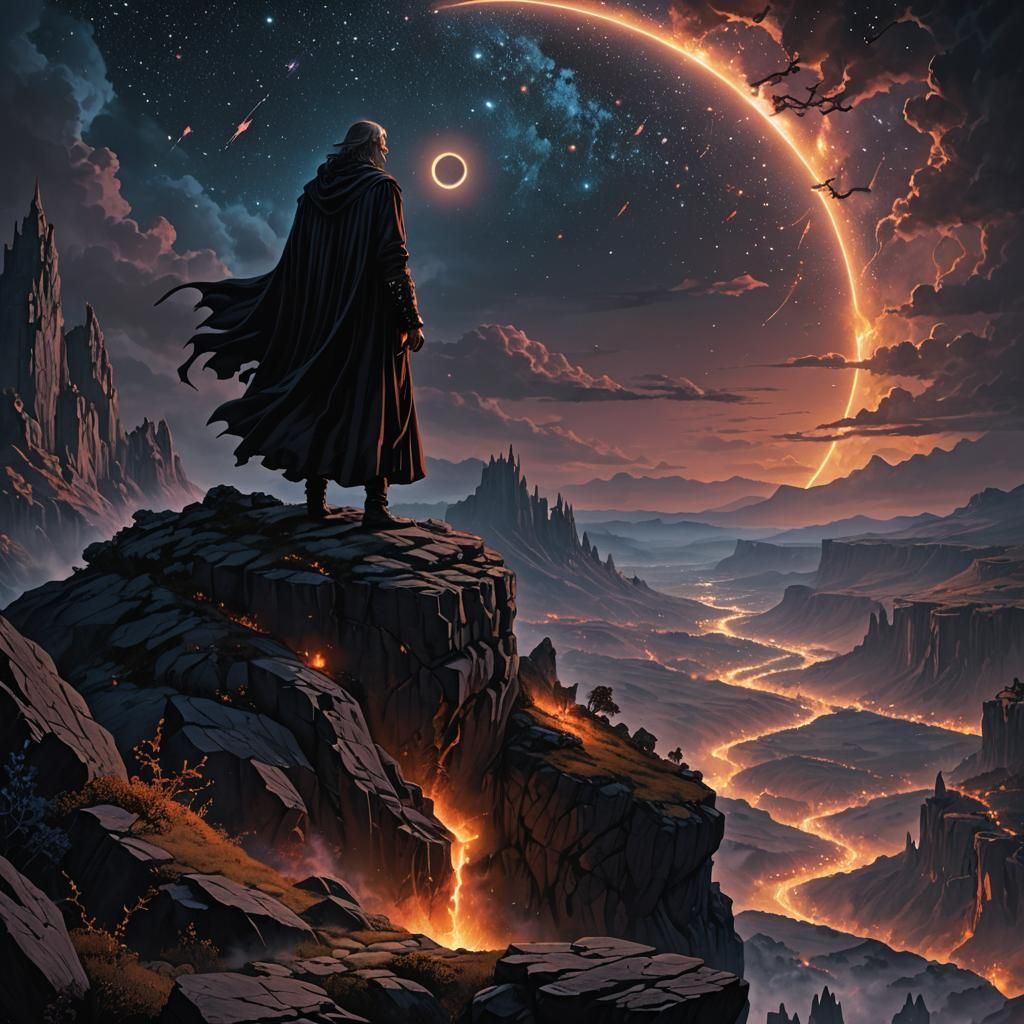 Mystical Realm: Sorcerer Under Zaffre Starry Sky