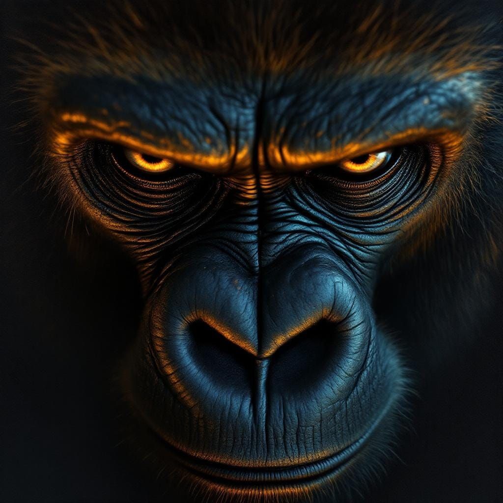 Intimate Gorilla Portrait Inspired by Realism
