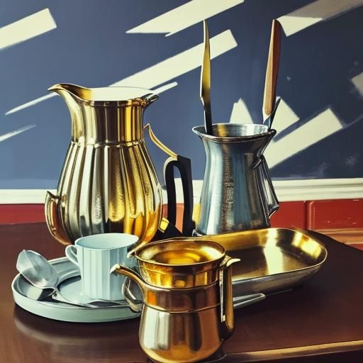 Detailed 3D Rendering of Antique Furniture Arrangement