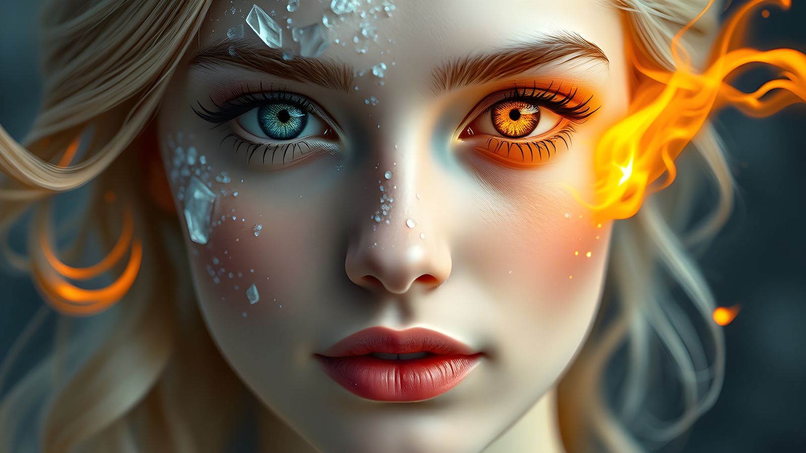 Ice and Fire Woman Portrait