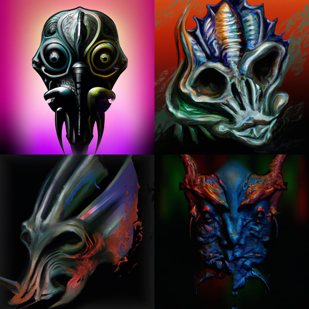 Xenomorph Head in Hyperrealistic Giger Style