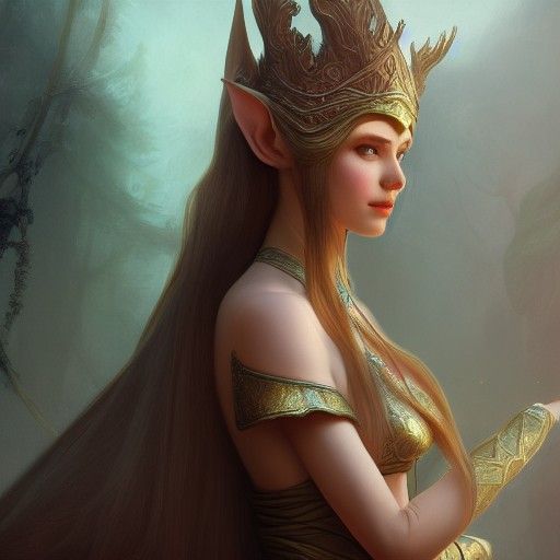 Detailed Elven Princess Concept Art in 4K