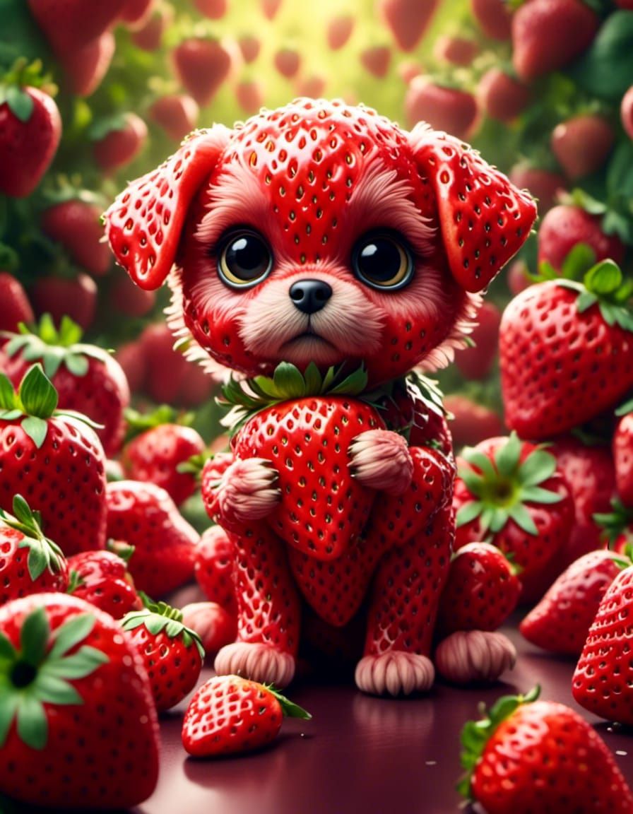 Strawberry puppy made