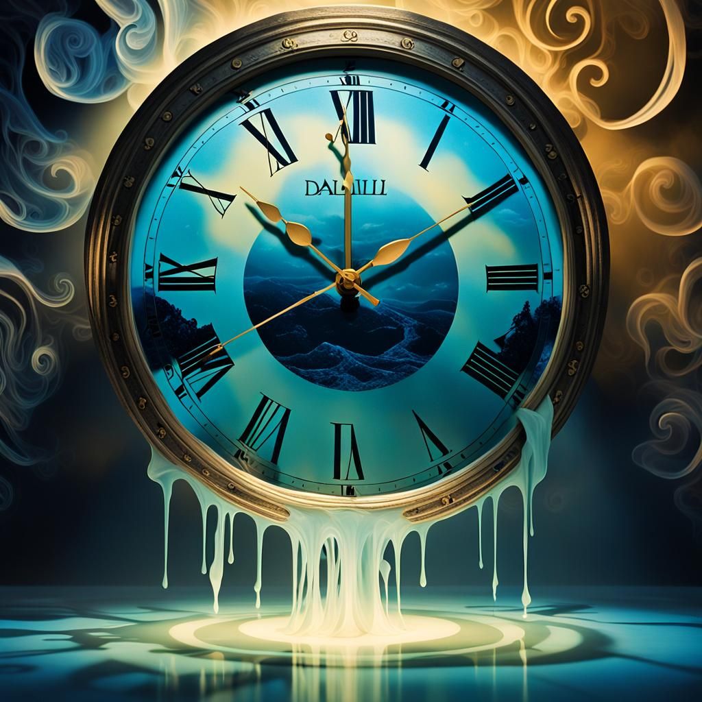Surrealist Midnight Clock in Mystical Room