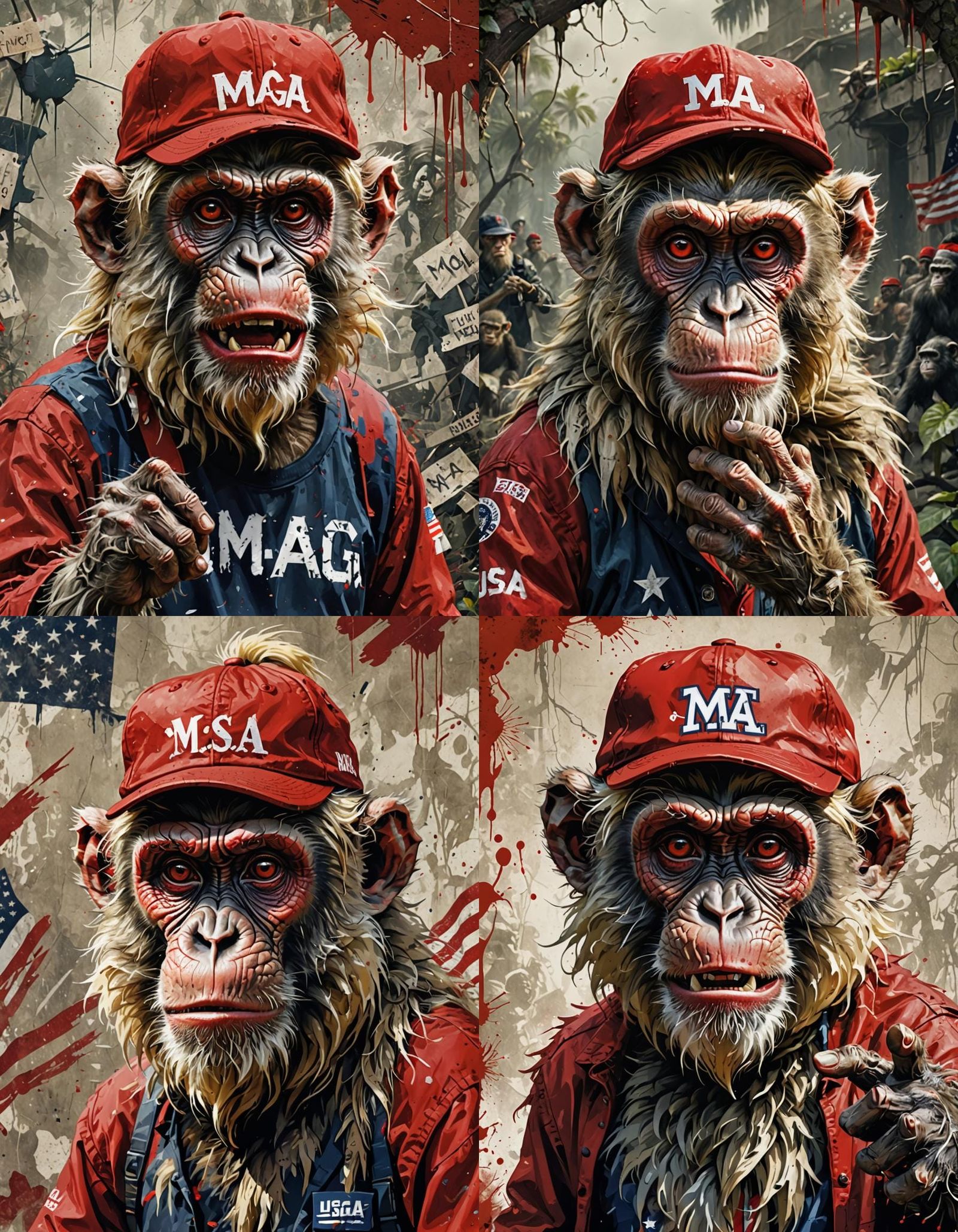 Irascible Monkey with a Scowl, Digital Matte Painting