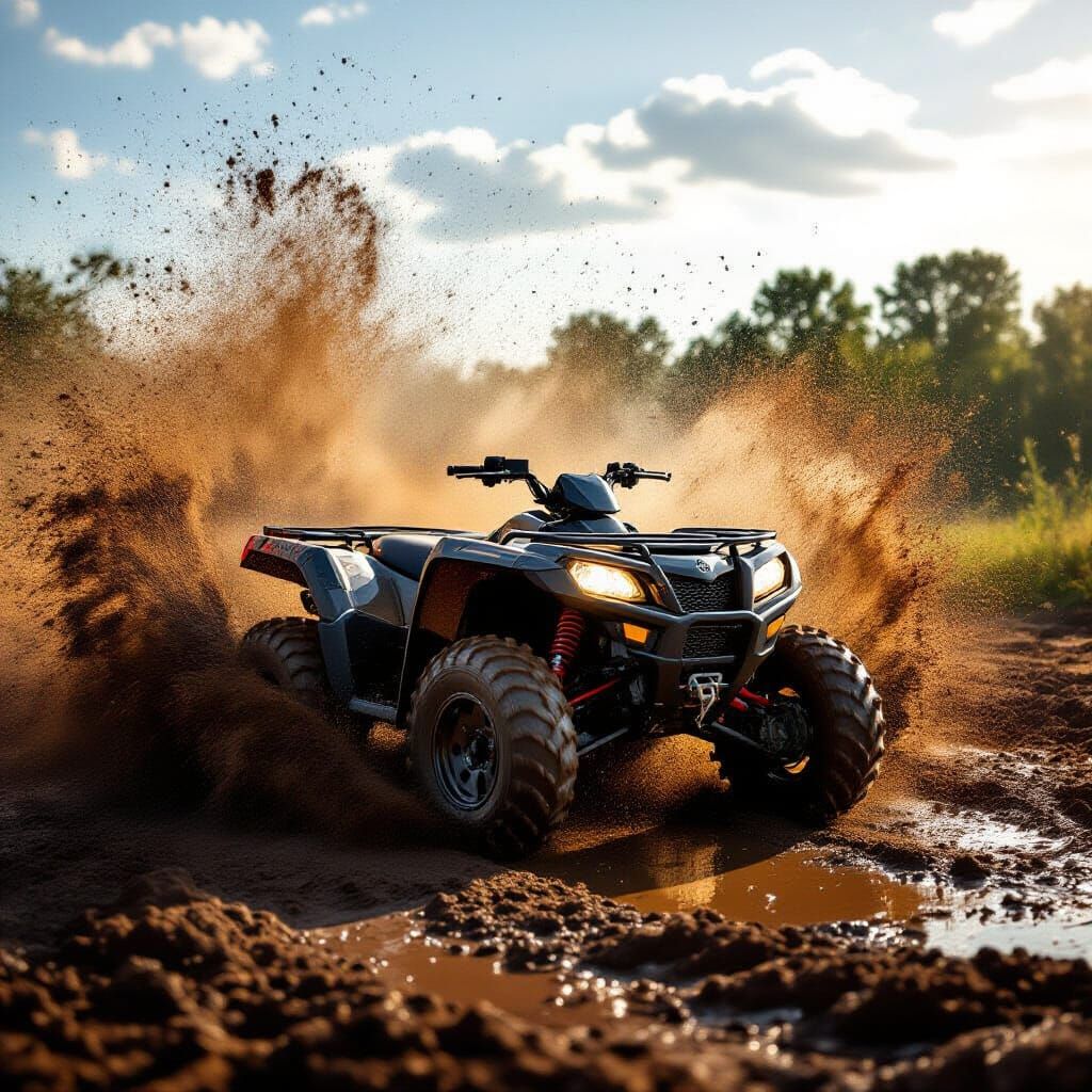 ATV Donuts in Mud, Cinematic Action Photography