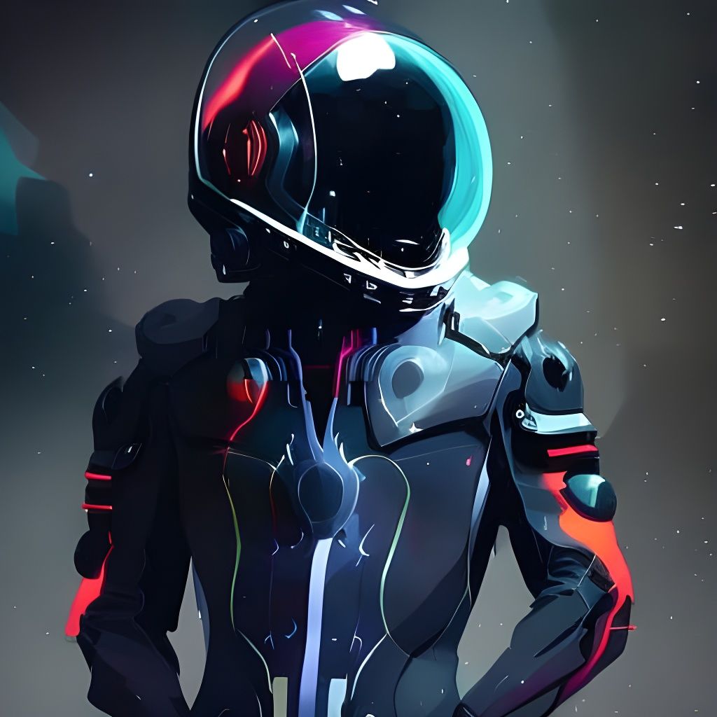 Anime Cyberpunk Astronaut in Space