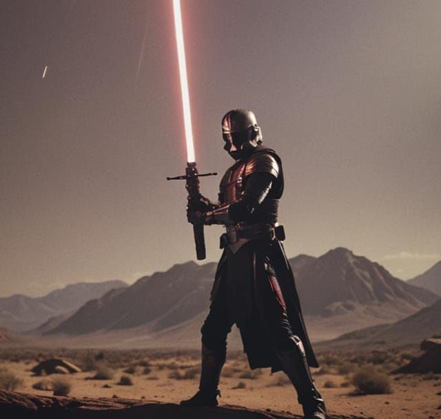 Dramatic Laser Sword Cinematic Film Still