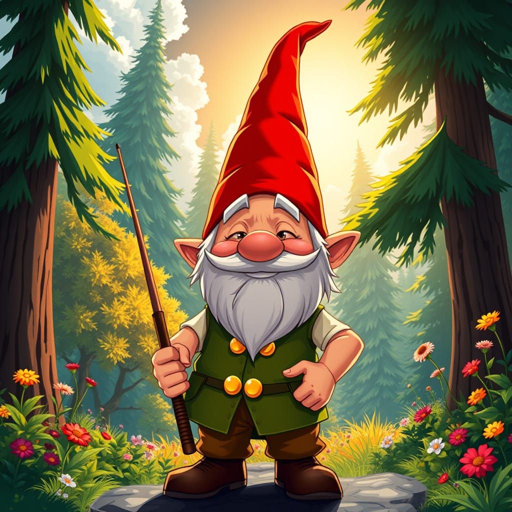 Whimsical Gnome in Studio Trigger Style