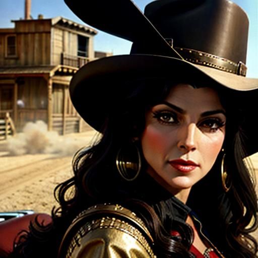 Deanna Troi as Gunfighter in Spaghetti Western Art