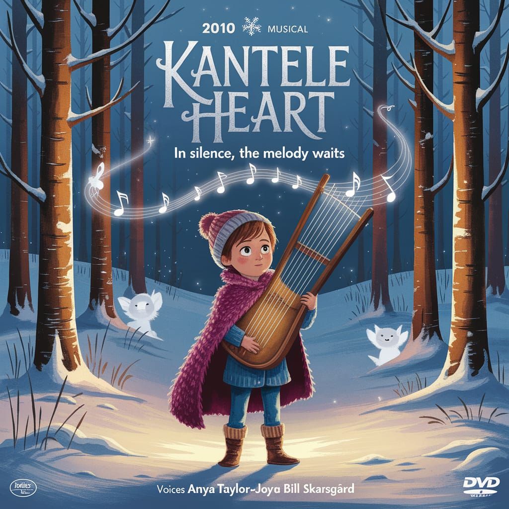 Kantele Heart: Animated Movie Poster in Watercolor Style