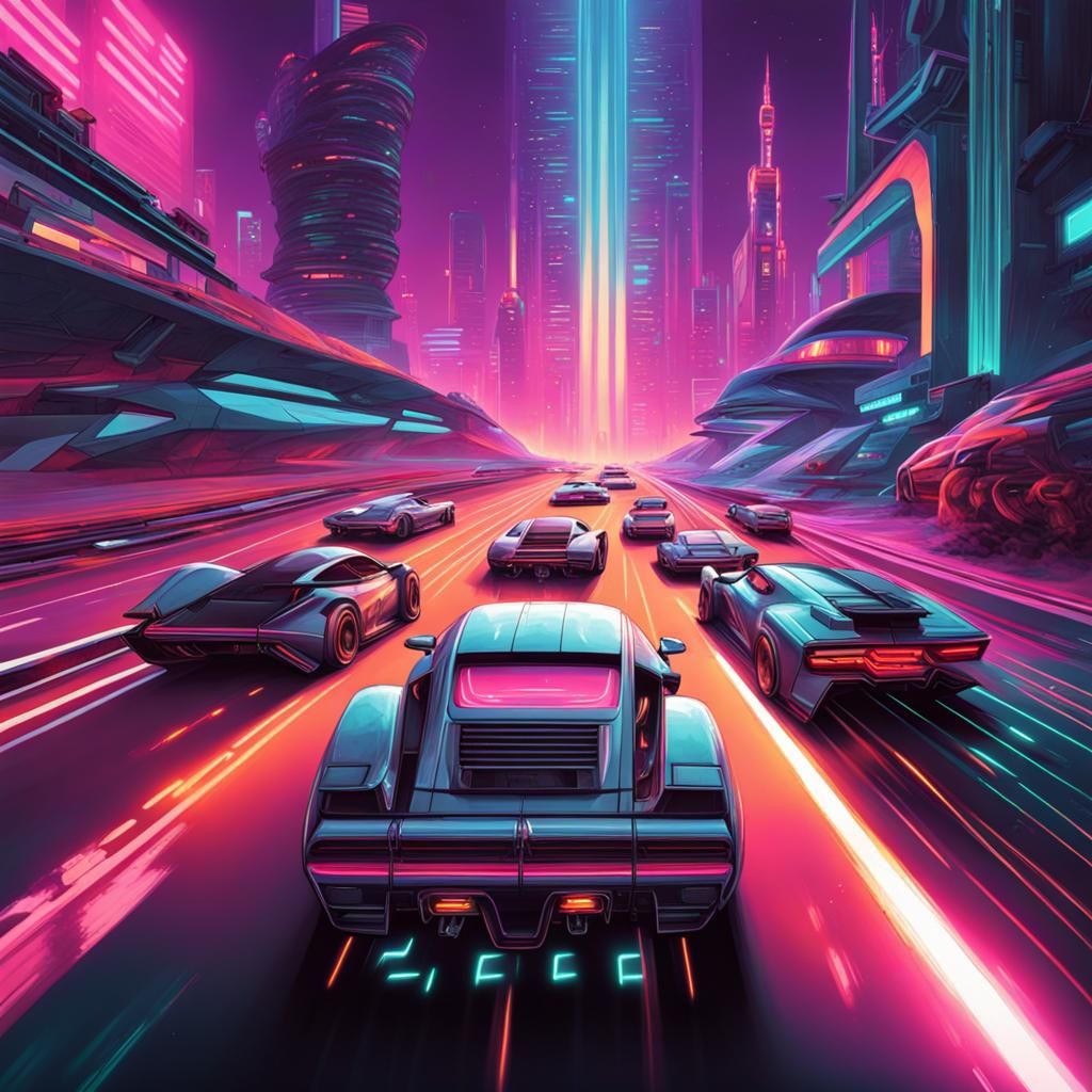Futuristic Neon Racing Game Cover