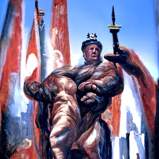 Powerful Man Portrait in Oil Painting Style