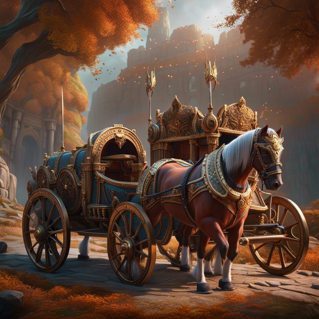 Epic Horse Chariot in Detailed Fantasy Art