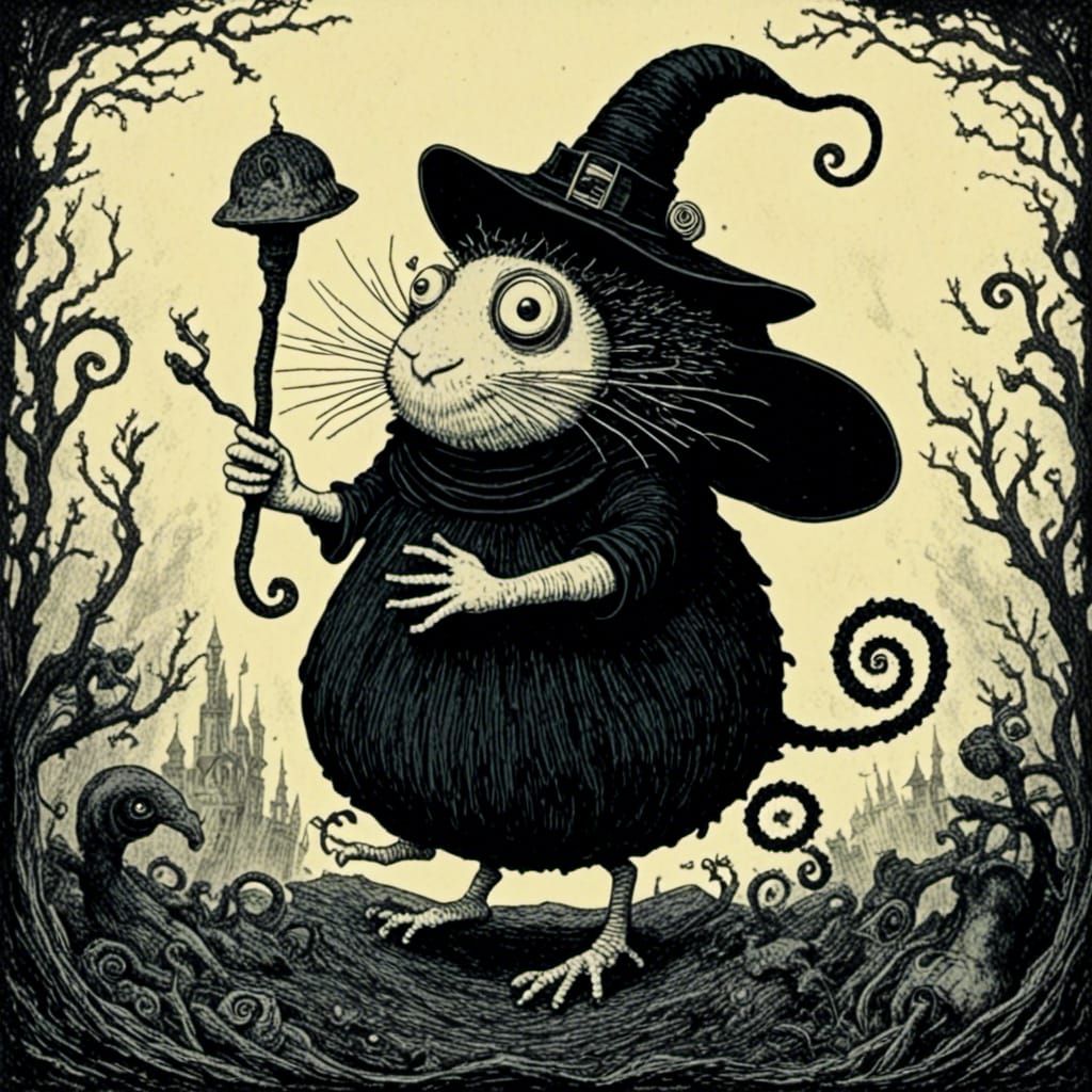 Cicada Song Meets Witch Cartoons in Vivid AI Art