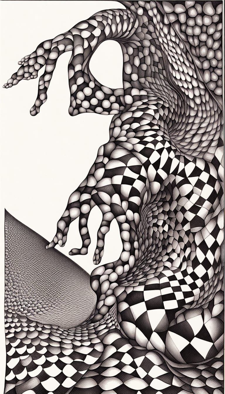 Escher-Inspired Optical Art Geometry Exploration