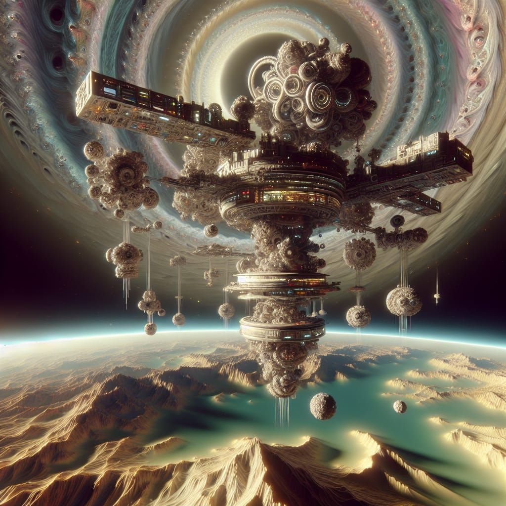 Futuristic Space Station in an Alien Universe