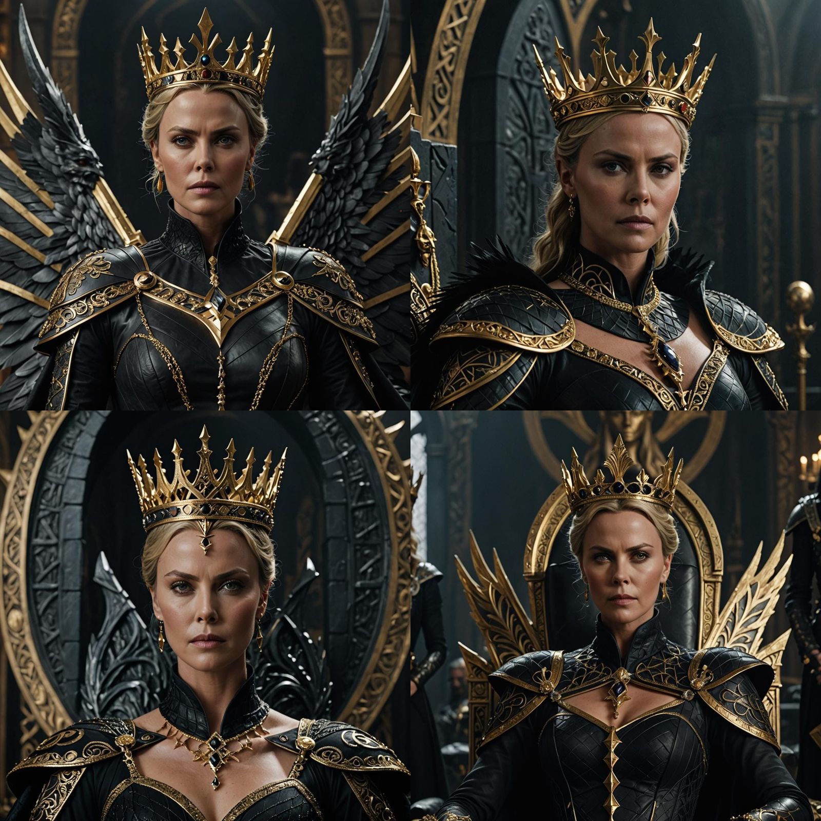 Queen Ravenna: Hyperrealistic Portrait with Nordic Runes