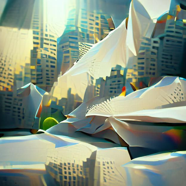Origami New York City: Digital Illustration