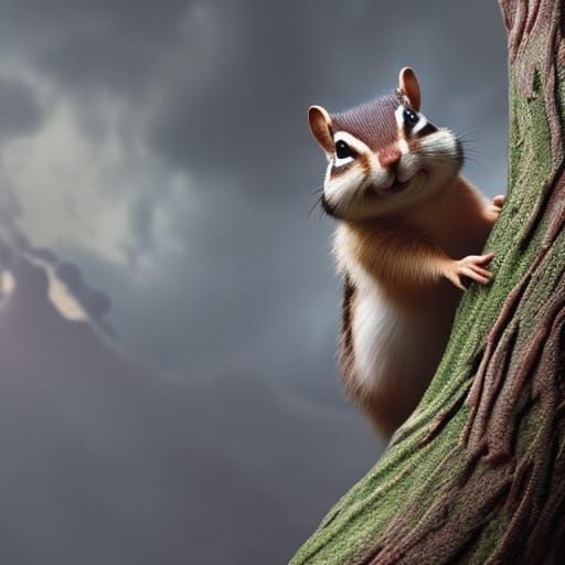 Epic Chipmunk in Detailed Maximalist Digital Painting