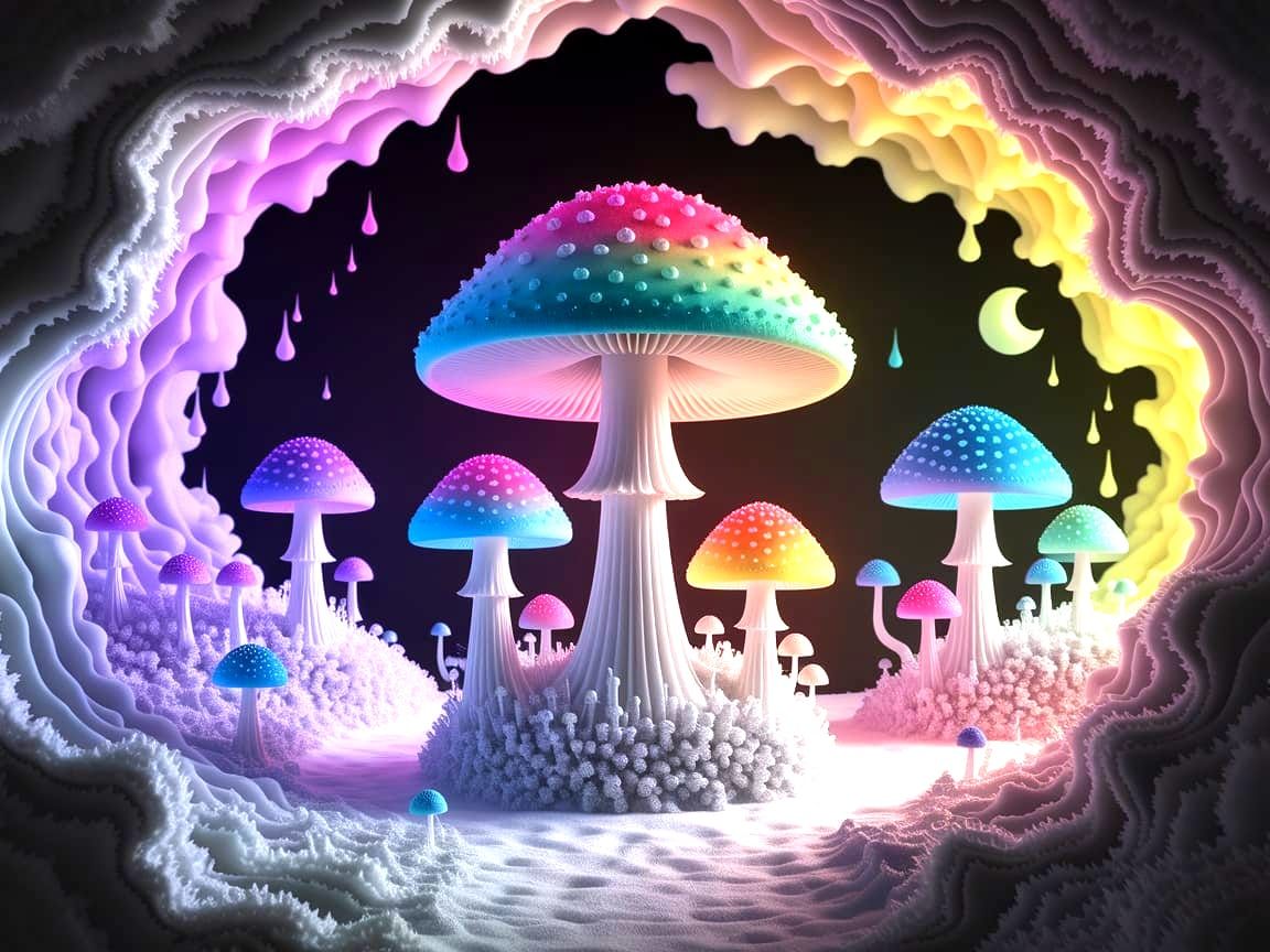 Vibrant Fantasy Mushroom Dreamscape
