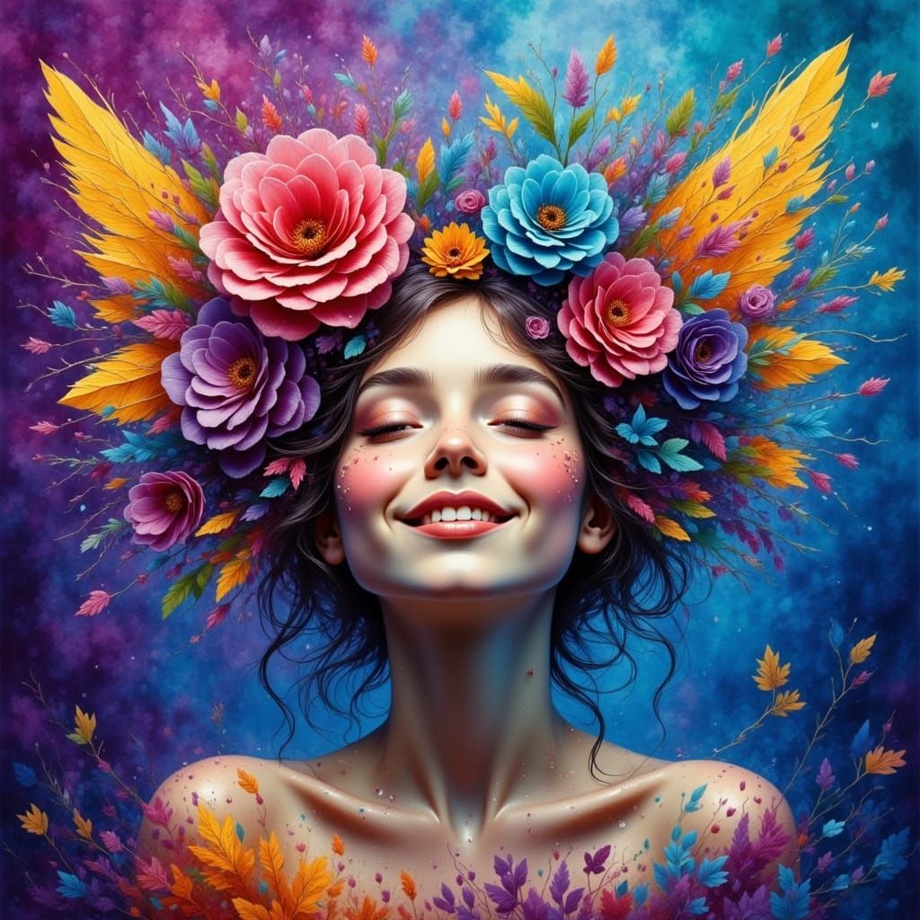 Colorful Mind of an Elegant Woman, Digital Painting