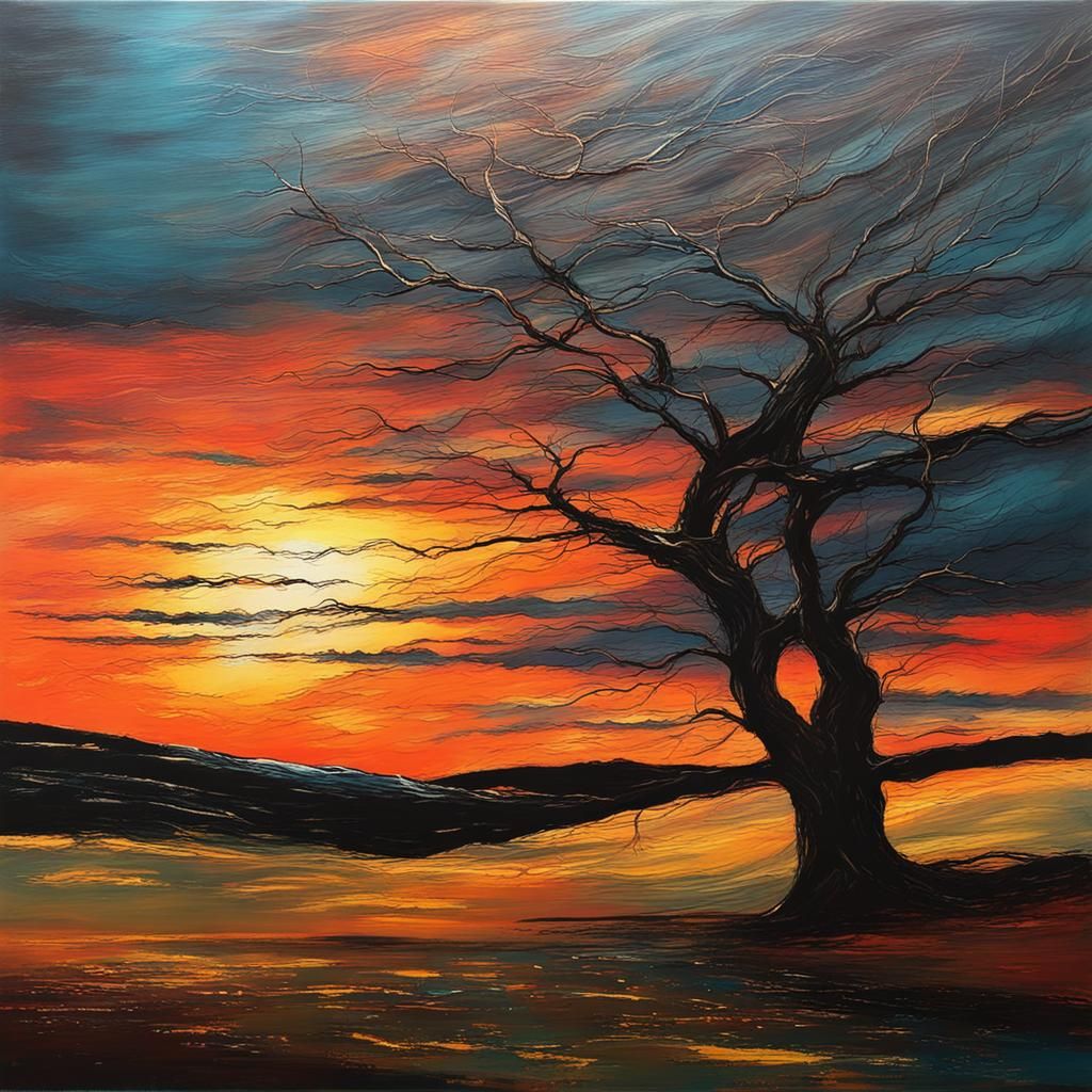 Abstract Sunset Over Wuthering Heights, England