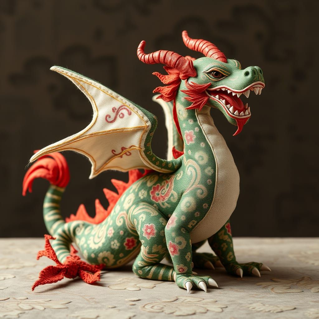 Vibrant Textile Dragon