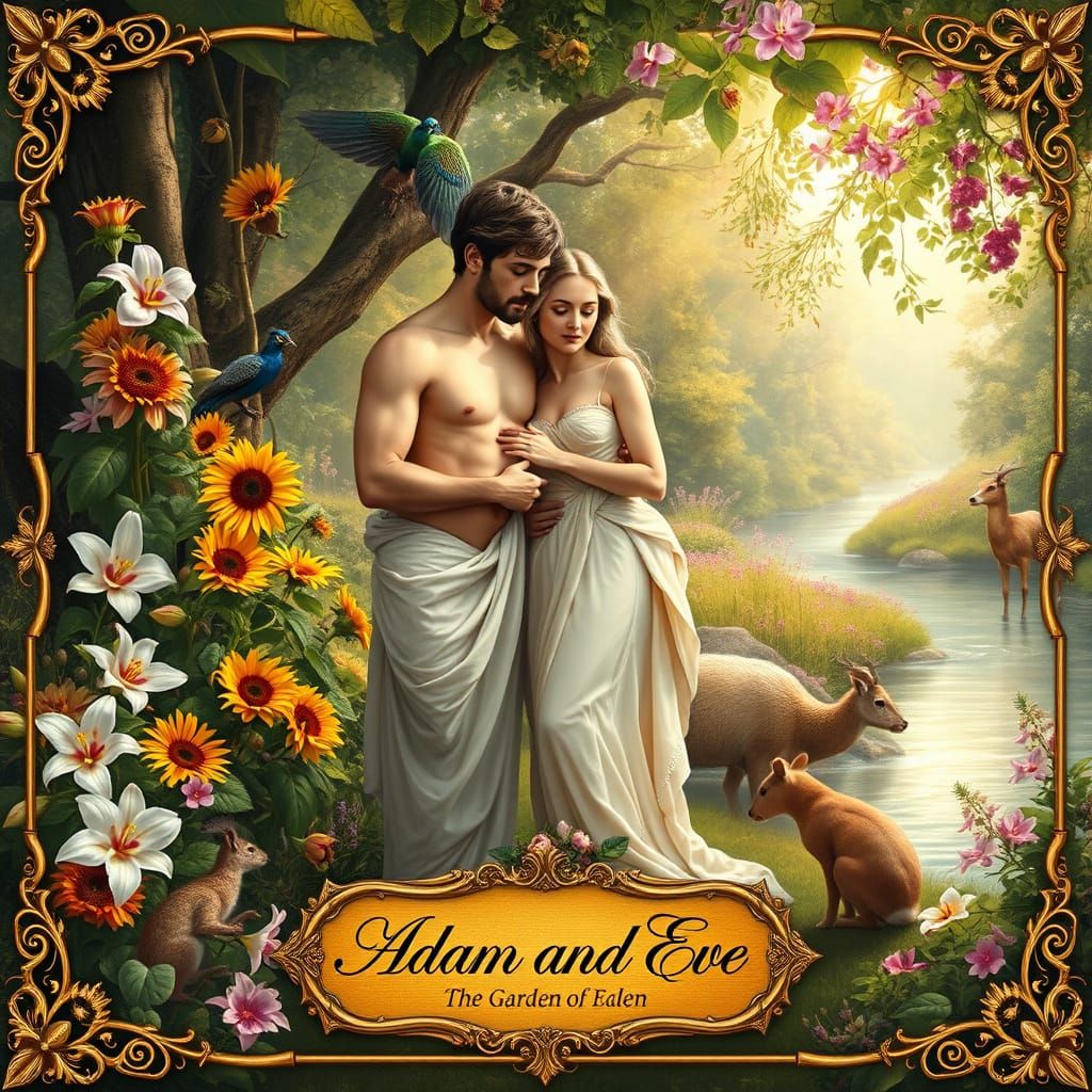 Adam and Eve in the garden of Eden