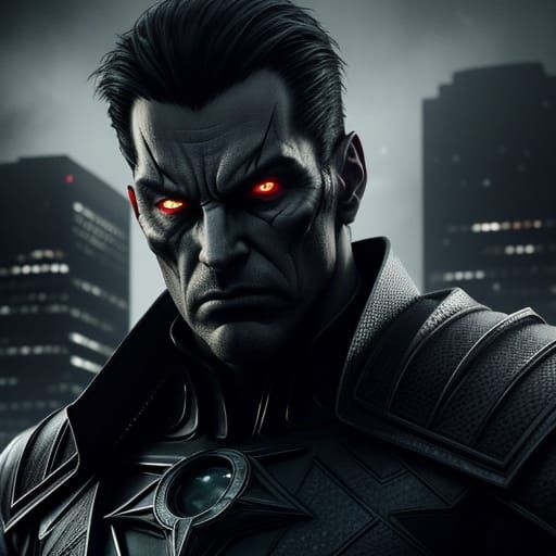 Dramatic Supervillain in Comic Book Style