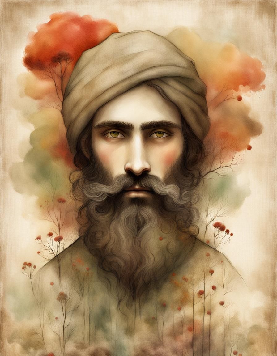 A Whimsical Beard, made of fluffy clouds