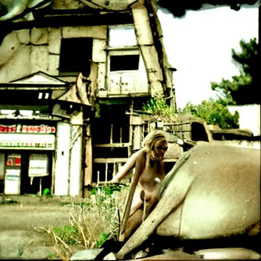 Decaying Suburb with Nude Figure: Film Aesthetic