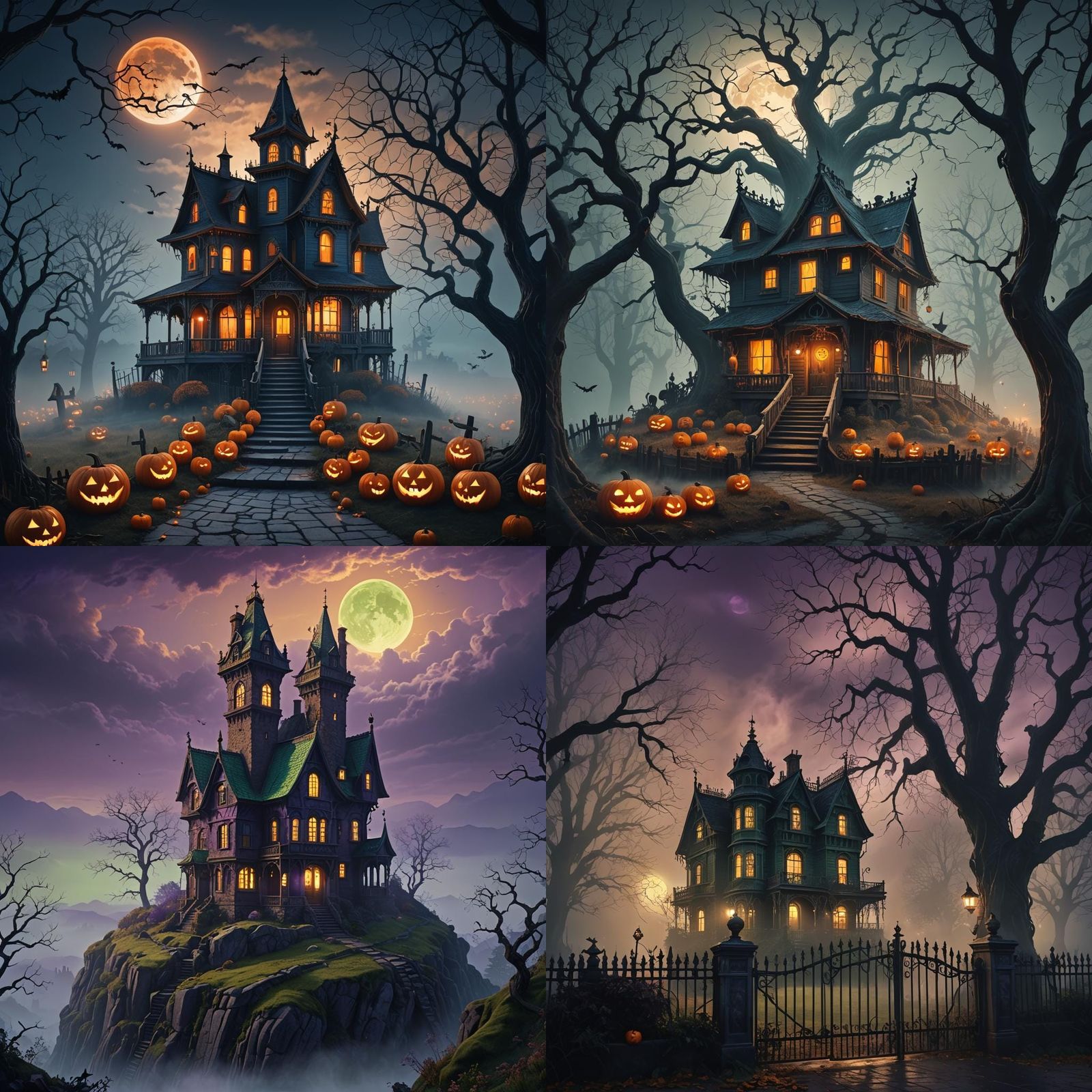 Fantasy Halloween House in Detailed Matte Painting
