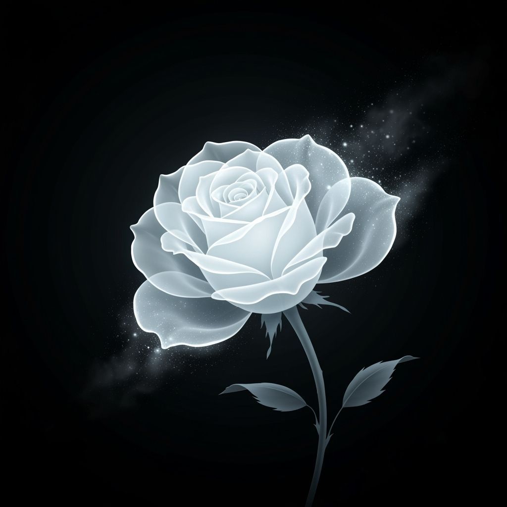 Spectral Rose Dissolving into Mist