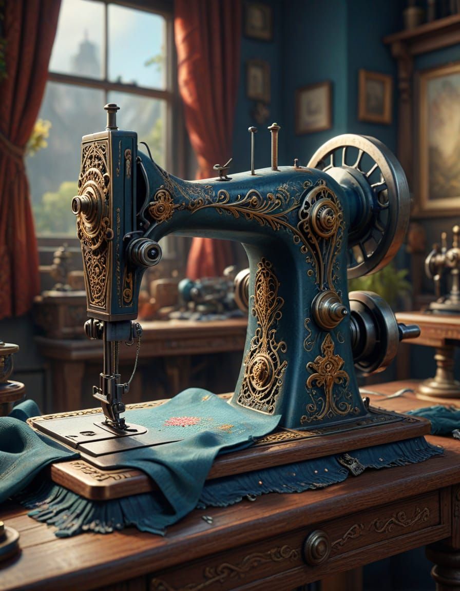 Detailed Painting for National Sewing Machine Day