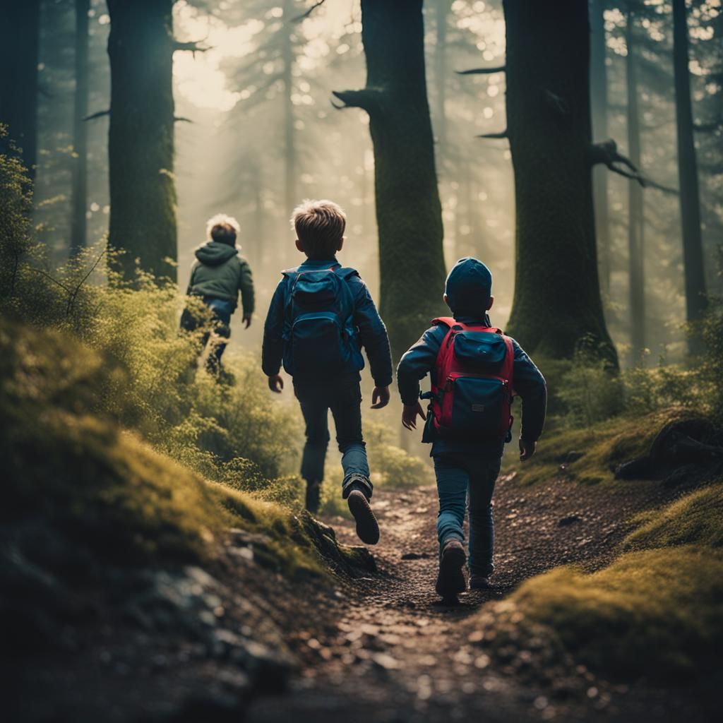Siblings adventure in nature