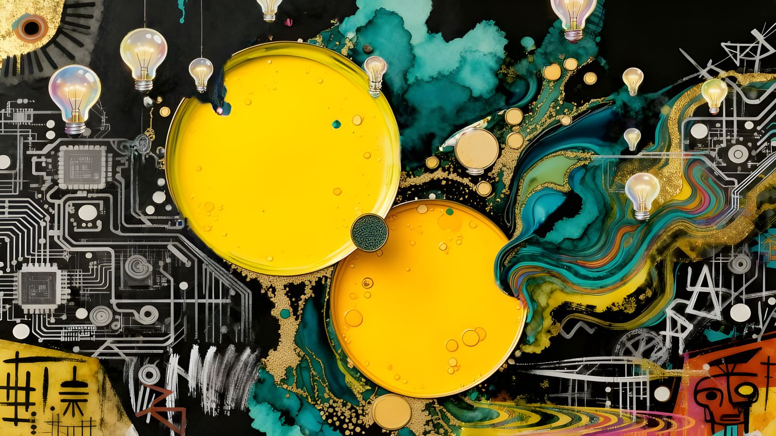 Vibrant Alcohol Inks With Wild Brushstrokes