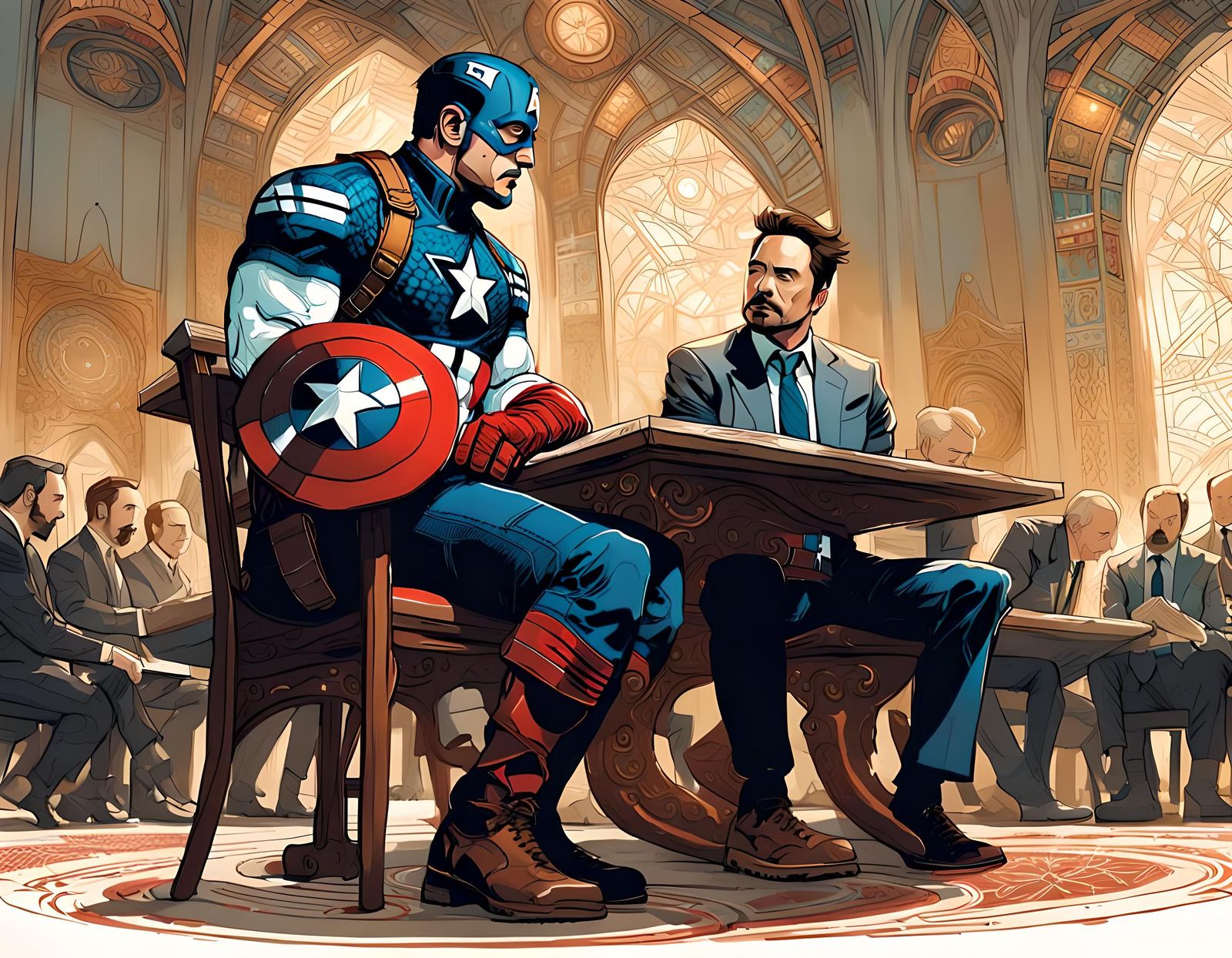 Captain America and Tony Stark: Digital Concept Art