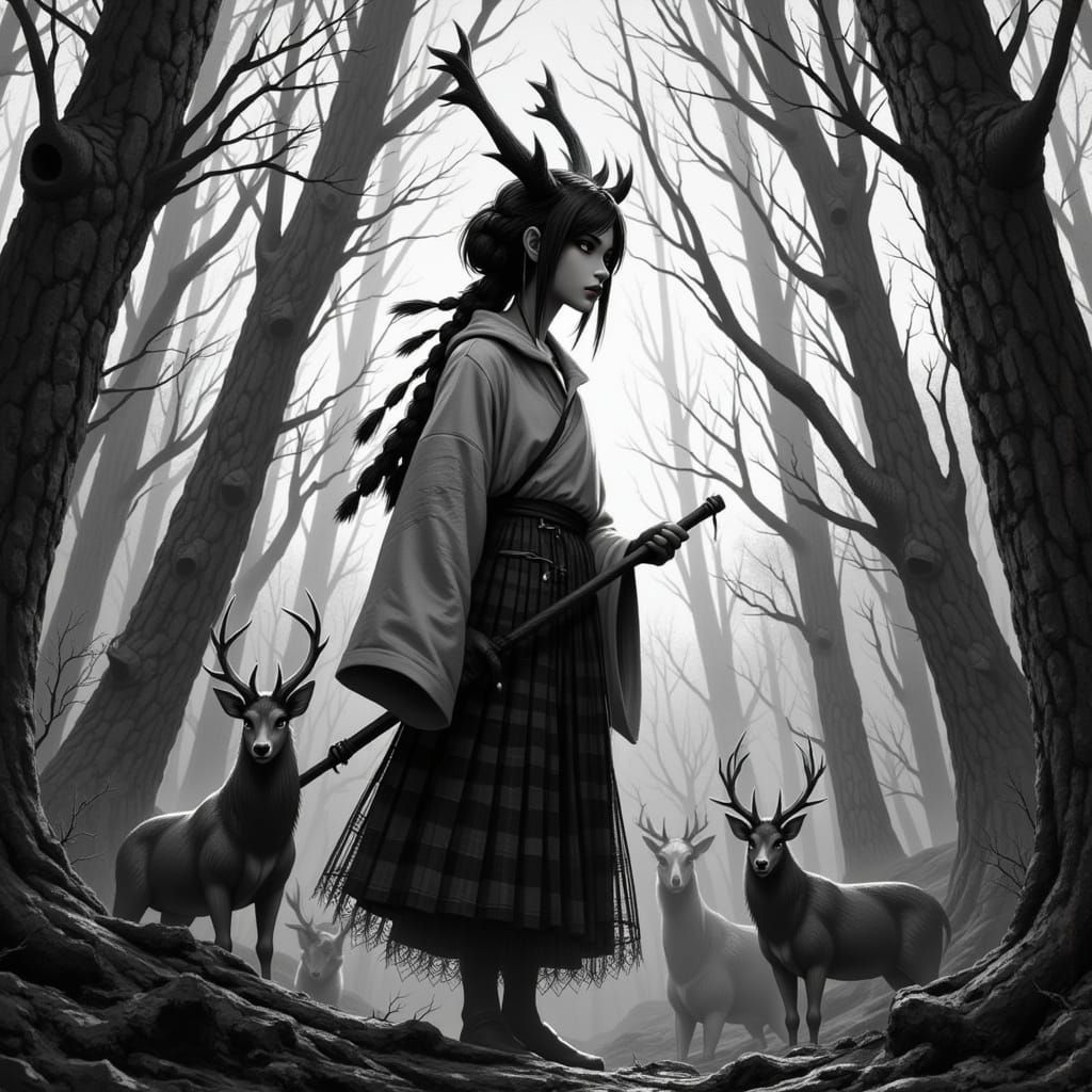 Haunted Waifu with Malevolent Deer in Nara