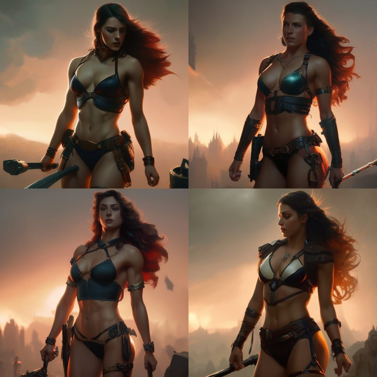Muscular Girl in Dark Fantasy Concept Art