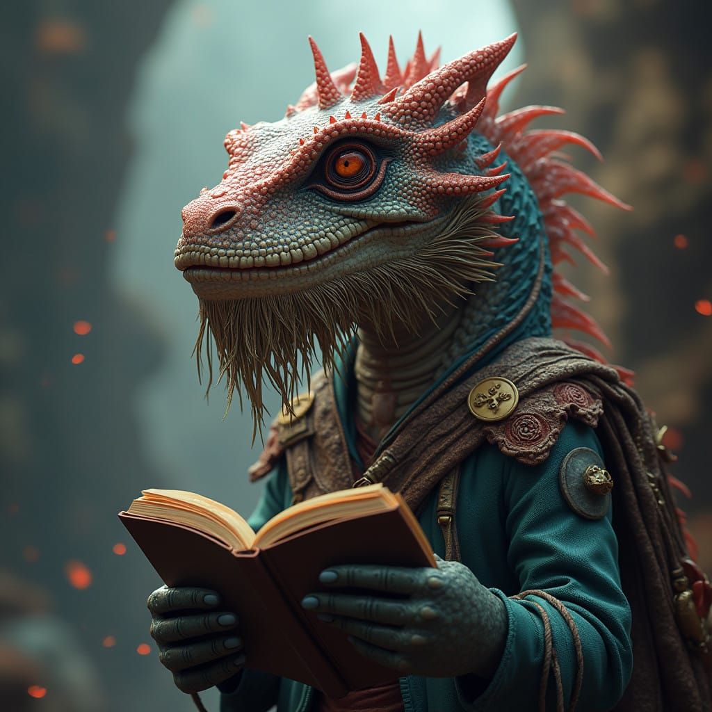 Fantastical Bearded Dragon in Splendid Settings