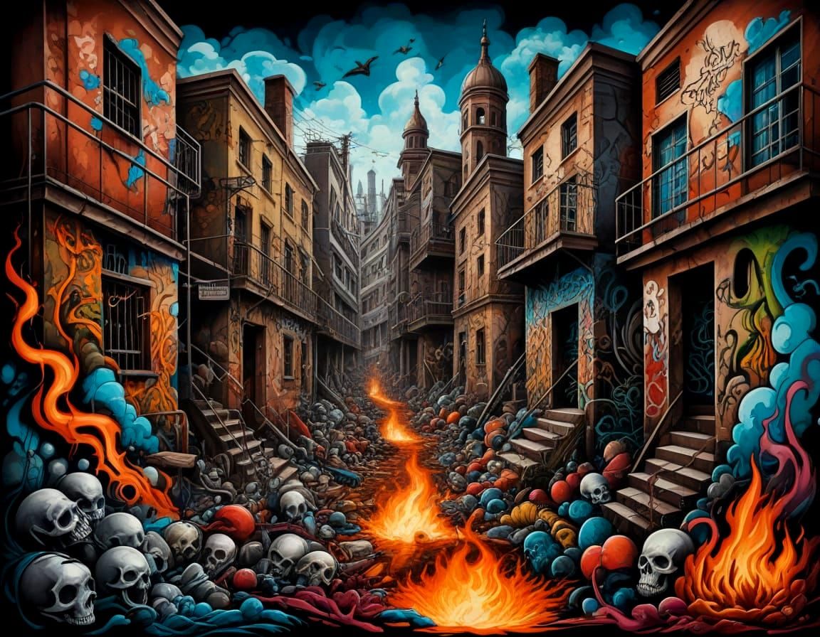 Graffiti Depiction of Purgatory