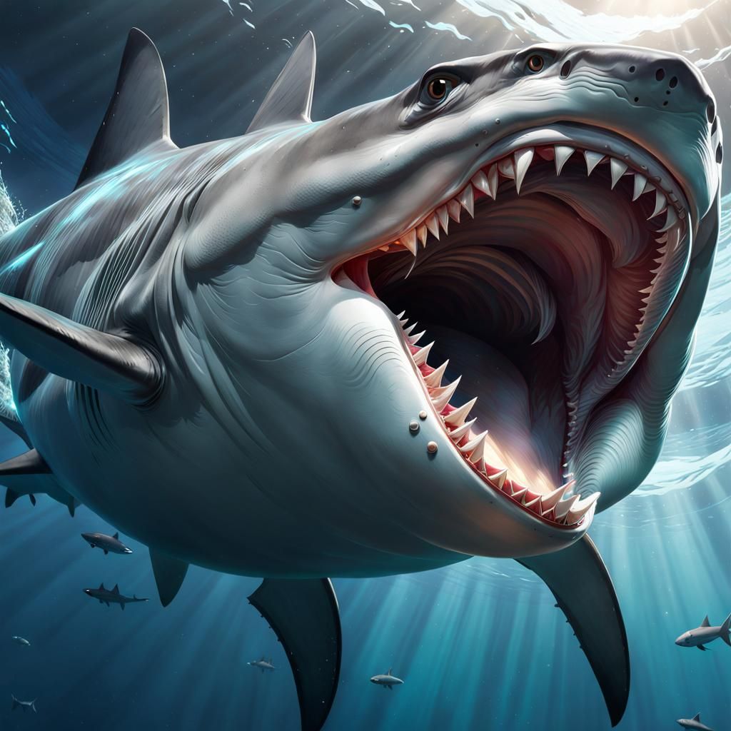 Intricate Shark Mouth Close-Up Concept Art