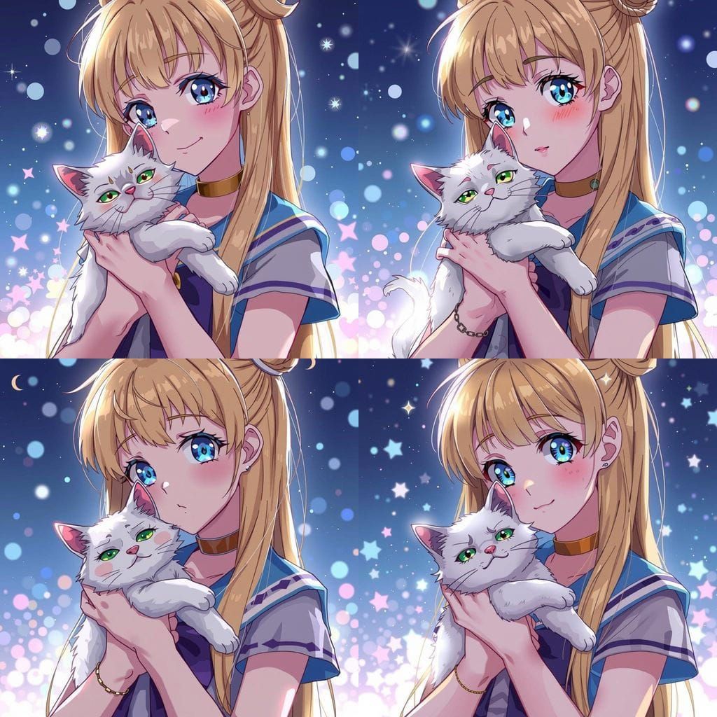 Sailor Moon Meets Sugar Bunny in Vibrant Anime Art