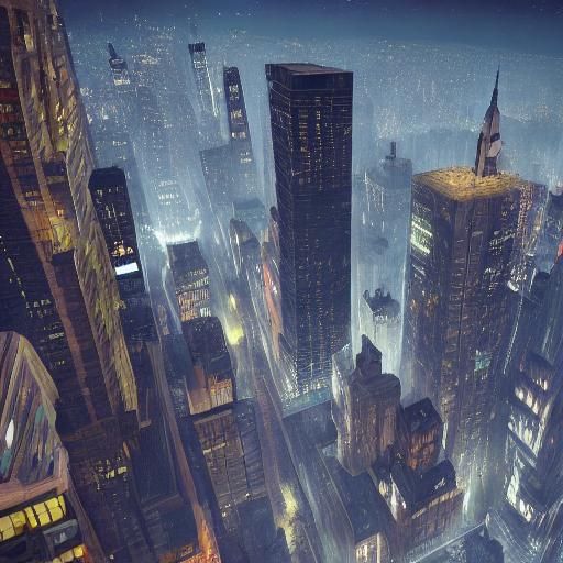 New York City at Night: Detailed Matte Painting