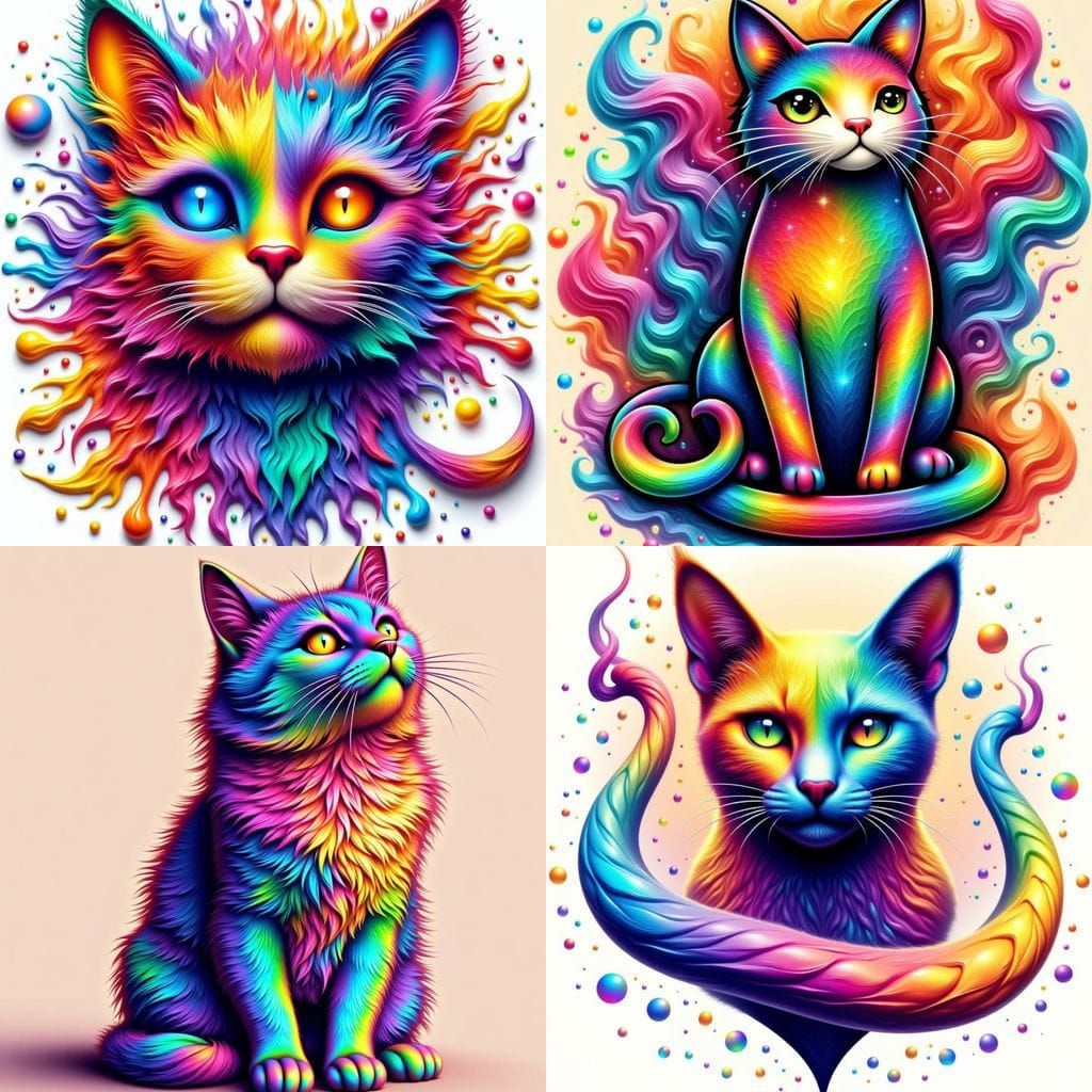 Vibrant Abstract Feline Form